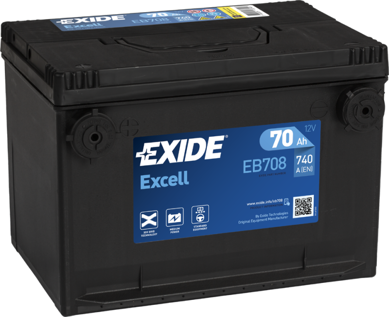 EXIDE EB708 Excell Autobatterie 70Ah US Cars - Batterien Schweiz