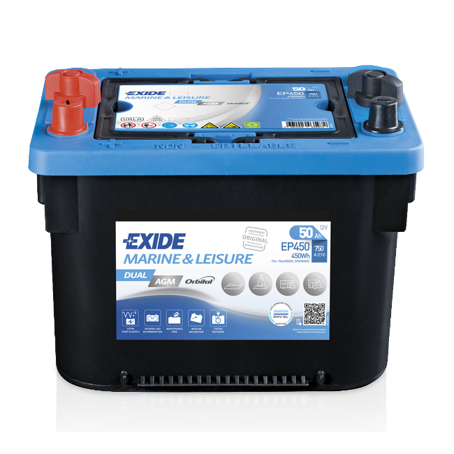 Exide DUAL AGM für maritime Anwendungen, Wohnwagen und