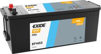 Car battery with Exide label on a transparent background.