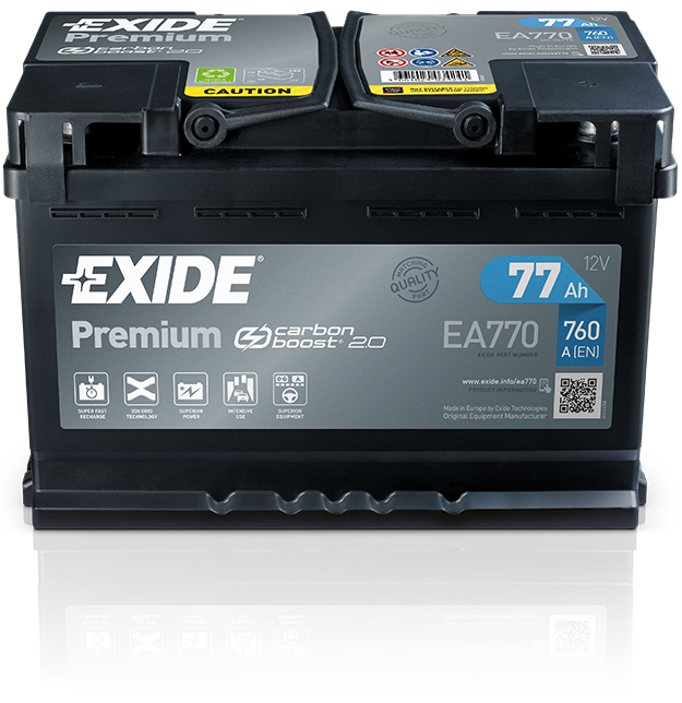 Exide EA722 Premium Carbon Boost 12V 72Ah 720A Autobatterie, Starterbatterie, Boot, Batterien für