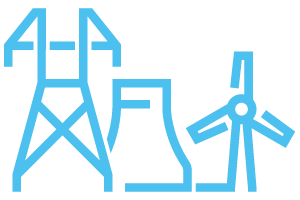 electric utilities icon, uninterruptible power supply for utilties, UPS, back-up power utilities