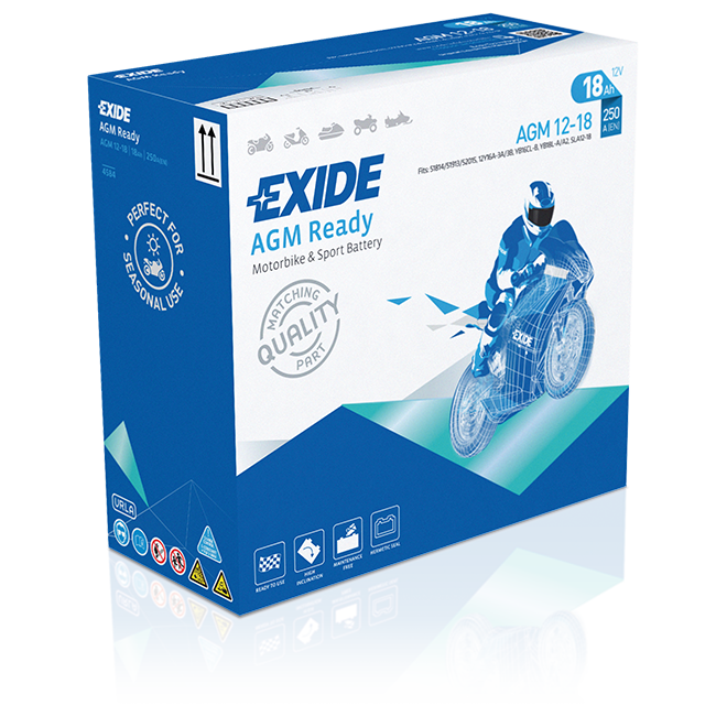 EXIDE Bike Motorrad Roller Batterie AGM12-10 - 12V - 10Ah - 150A