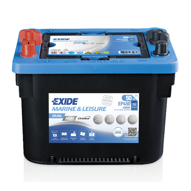 BATTERIE EXIDE AGM G34 12V 50AH 800A 260X173X206 EK508