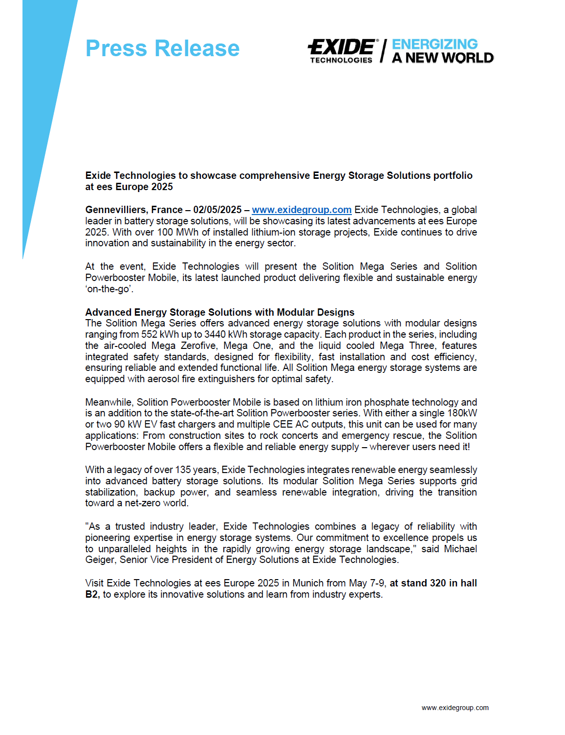Press Release Cover