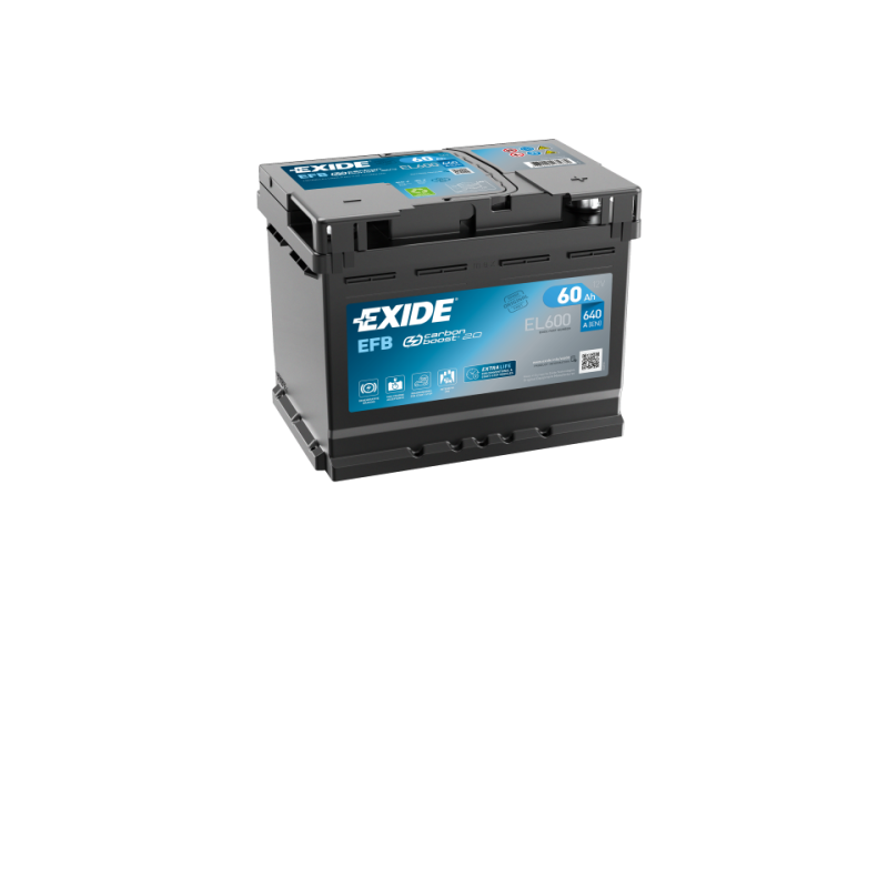 EXIDE Start-Stop EL600 Batterie 12V 60Ah 640A B13 Batterie EFB EL600  (027EFB), EFB60SS