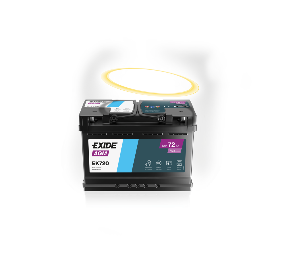 Car battery with a halo effect, glowing softly.