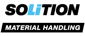 Material Handling logo with blue and black text
