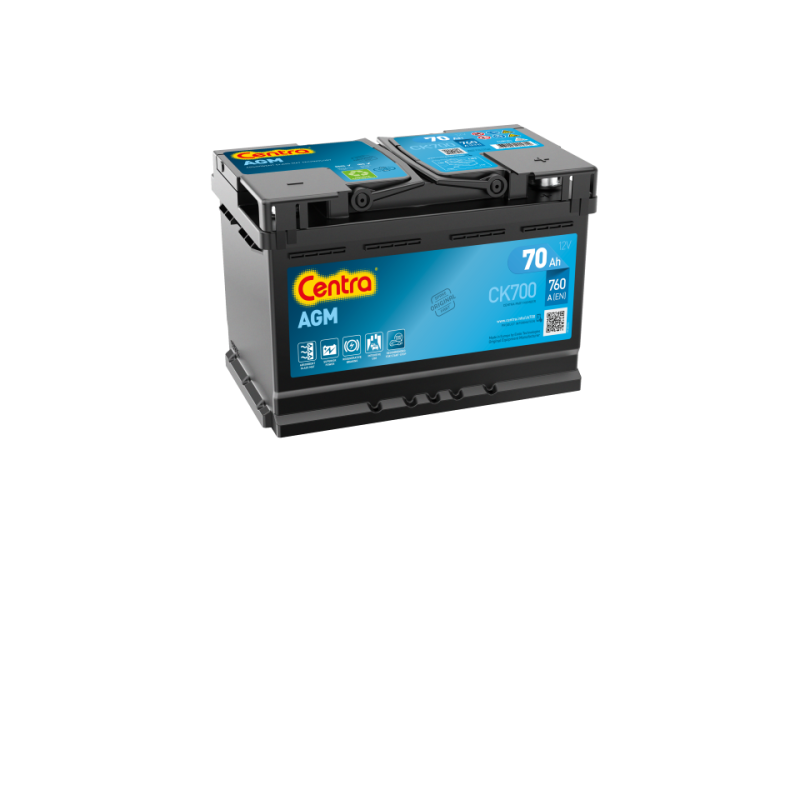 CENTRA CK700 Start-Stop Batterie 12V 70Ah 760A B13 Batterie AGM